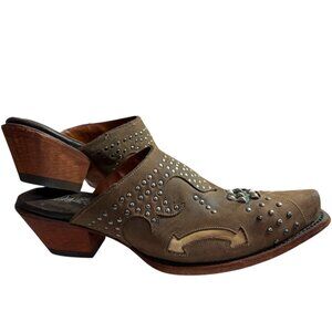 Dan Post Western Leather Mule Clogs Brown with Studding Style 5099 $189 Size 10M